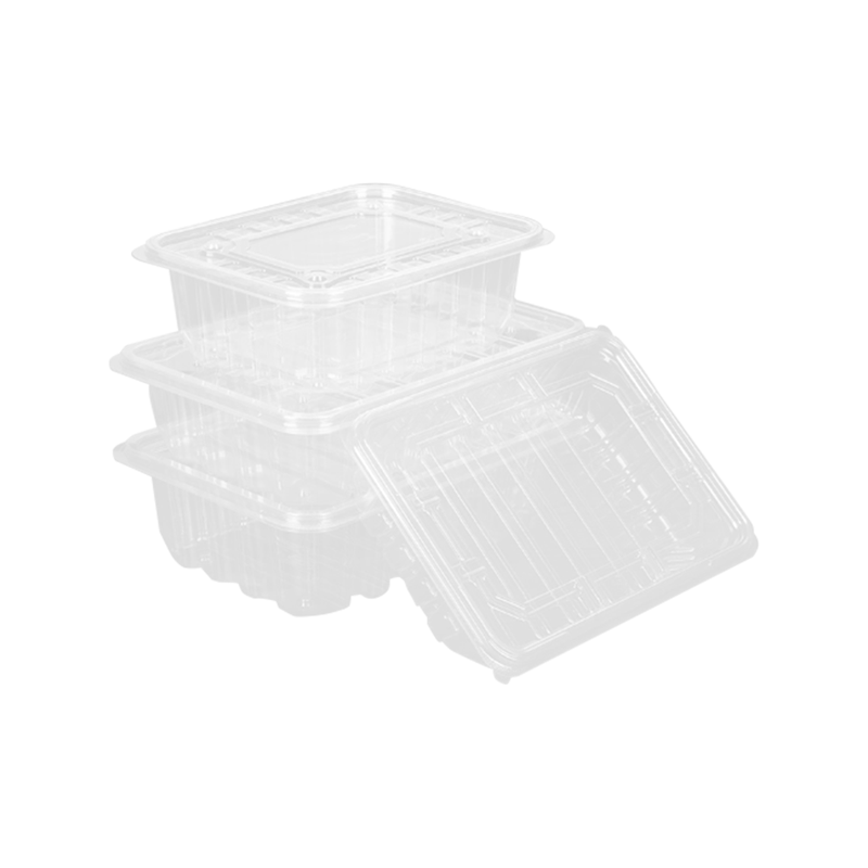 Helt gjennomsiktig engangsboks for fruktemballasje