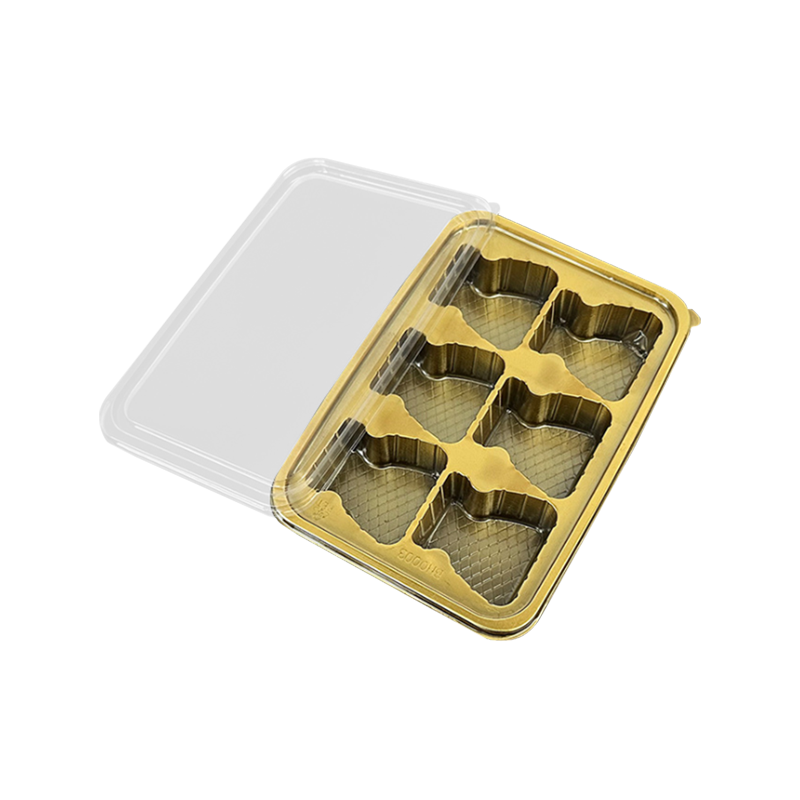 Godteribobledeksel i plastemballasjeboks